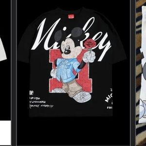 Disney Black and Red Mickey Mouse Kids T-Shirt
